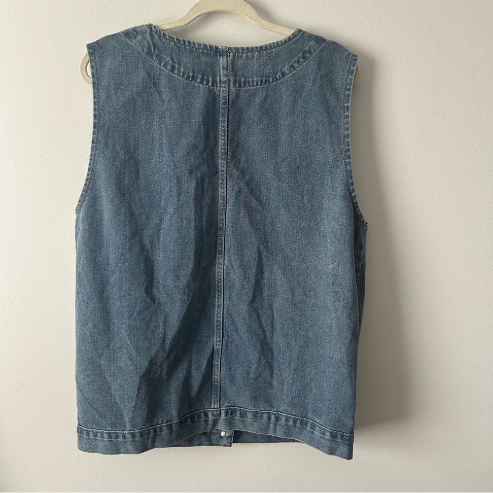 Denim three button layering vest L - Picture 3 of 5